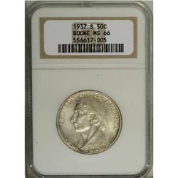 1937-S 50C Boone MS66 NGC. Nicely struck with bone-whi 