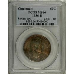 1936-D 50C Cincinnati MS66 PCGS. Deep orange-red and a 