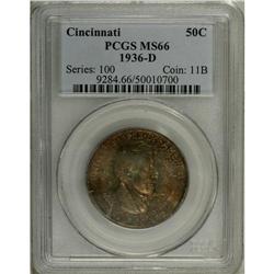 1936-D 50C Cincinnati MS66 PCGS. Deep orange-red and a 