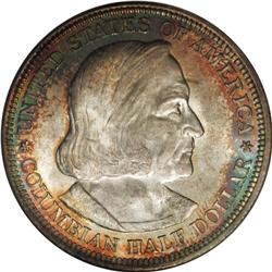 1892 50C Columbian MS67 NGC. Ex: Richard Jewell Collec 