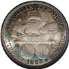 Image 2 : 1893 50C Columbian MS67 NGC. Olive-green, gunmetal-gra 