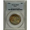Image 1 : 1946 50C Iowa MS67 PCGS. Reddish-orange and magenta pa 
