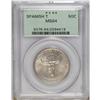 Image 1 : 1935 50C Spanish Trail MS64 PCGS. Pastel blue and gold 