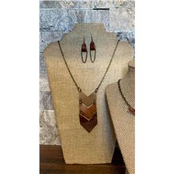 Chevron Necklace & Earring Set