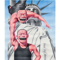 After Yue Minjun Chinese Acrylic Laughing Men