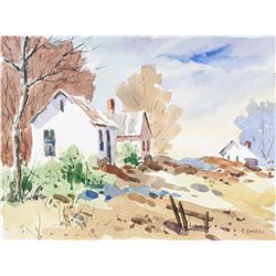 Edward Garbely 1908-1999 US Watercolor Landscape