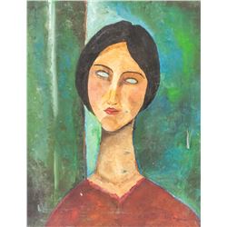 Attr Amedeo Modigliani Italian Modern Oil Canvas