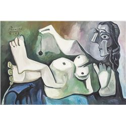 Attr. Pablo Picasso Spanish Cubist Oil Canvas Nude