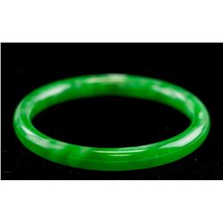 Burma Green Jadeite Carved Bangle