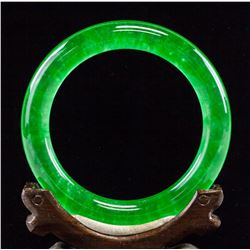 Chinese Burma Imperial Green Jadeite Bangle GIA