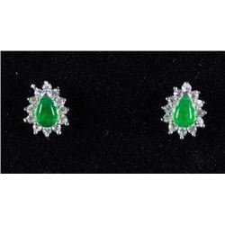 Sterling Silver Jade Earrings CRV $478