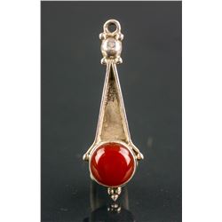 Sterling Silver Red Amber Pendant