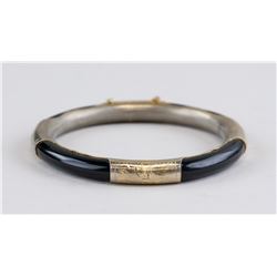 Chinese Gilt Black Stone Bangle