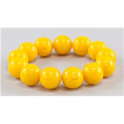 Chinese Amber Round Bead Bracelet