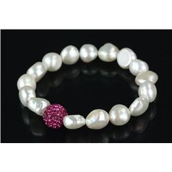 Pearl and Cubic Crystal Bracelet