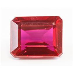 12.30ct Emerald Cut Pinkish Red Natural Ruby GGL