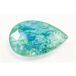 6.40ct Pear Cut Green Natural Emerald GGL