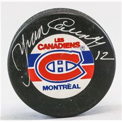 Yvan Cournoyer 1943- Canadian Autographed NHL Puck