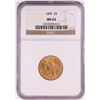 Image 1 : 1899 $5 Liberty Head Half Eagle Gold Coin NGC MS62