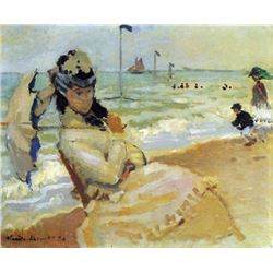 Claude Monet - Camille on the Beach at Trouville