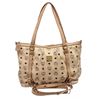 Image 1 : MCM Cream Visetos Coated Canvas Leather Medium Satchel Tote Bag