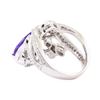 Image 3 : 4.72 ctw Tanzanite and Diamond Ring - 14KT White Gold