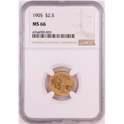 1905 $2.5 Liberty Head Quarter Eagle Gold Coin NGC MS66