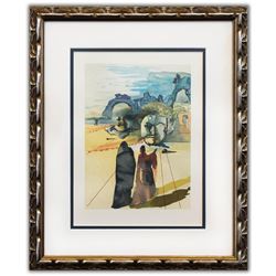 Salvador Dali- Original Color Woodcut on B.F.K. Rives Paper "Purgatory 20"