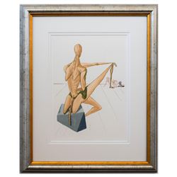 Salvador Dali- Original Color Woodcut on B.F.K. Rives Paper "Inferno 5"