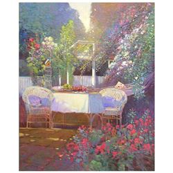 Ming Feng, "Lazy Afternoon" Original Oil Painting on Canvas, Hand Signed with Letter of Authenticity