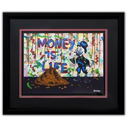 Nastya Rovenskaya- Original Mixed Media on Paper "Money is Life"