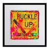 Image 1 : E.M. Zax, "Buckle Up" Framed Original Hand Painted Metal Street Sign, Hand Signed with Letter of Aut