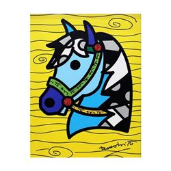 Romero Britto "Country Horse" Hand Signed Limited Edition Giclee on Canvas; Authenticated