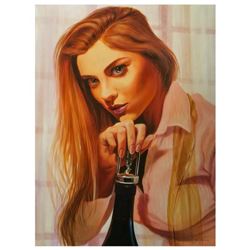 E. Denis, Original Oil Painting on Canvas (32" x 42"), Hand Signed with Letter Authenticity.