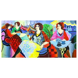 Patricia Govezensky- Original Acrylic on Canvas "Listening To Music"