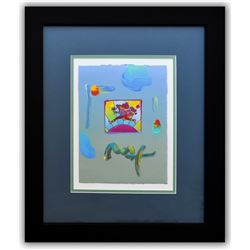 Peter Max- Original Mixed Media "Flower Jumper Over Sunrise Ver. I #110"