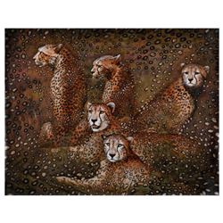Vera V. Goncharenko, "Leopards" Hand Signed Limited Edition Giclee on Canvas with Letter of Authenti