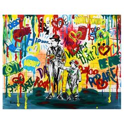 Nastya Rovenskaya- Mixed Media "Wanna be like Chaplin"