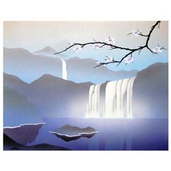 Ken Shotwell, "Serenity Cascade" Hand Signed Original Panting on Board with Certificate of Authentic