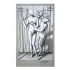 Image 1 : Mark Kostabi "The Mythology Of Communication" Hand Signed Original Artwork with COA.