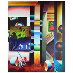 Ferjo, "Colliding with Miro" Original Painting on Canvas, Hand Signed with Letter of Authenticity.