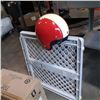 Image 2 : Exergear portable stepper, vintage motorcycle helmet and baby gate