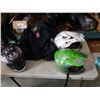 Image 1 : XS Power trip padded motorcycle jacket and three motorcycle helmets