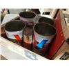 Image 2 : TRAY OF VINTAGE TINS AND HAND SAWS