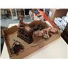 Image 1 : BOX OF FIGURES - WOOD, CERAMIC, ETC