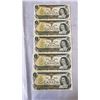 Image 2 : BLOCK OF 100 CANADIAN 1973 BILLS - ALL IN SEQUENCE 983401-983500