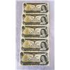 Image 8 : BLOCK OF 100 CANADIAN 1973 BILLS - ALL IN SEQUENCE 983401-983500
