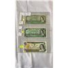 Image 1 : LAST 3 ISSUES OF CANADIAN 1 DOLLAR BILL 1954, 1967, 1973