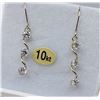Image 2 : 10KT WHITE GOLD CZ DANGLE EARRINGS - RETAIL $180