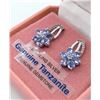 Image 1 : STERLING SILVER GENUINE TANZANITE AND WHITE TOPAZ EARRINGS W/ APPRAISAL $920 - 12 TANZANITE (1.45CT)